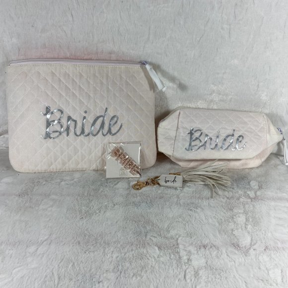Bride accessory set Cosmetic Bags Keychain & Hair Bobby Pin - Picture 1 of 15